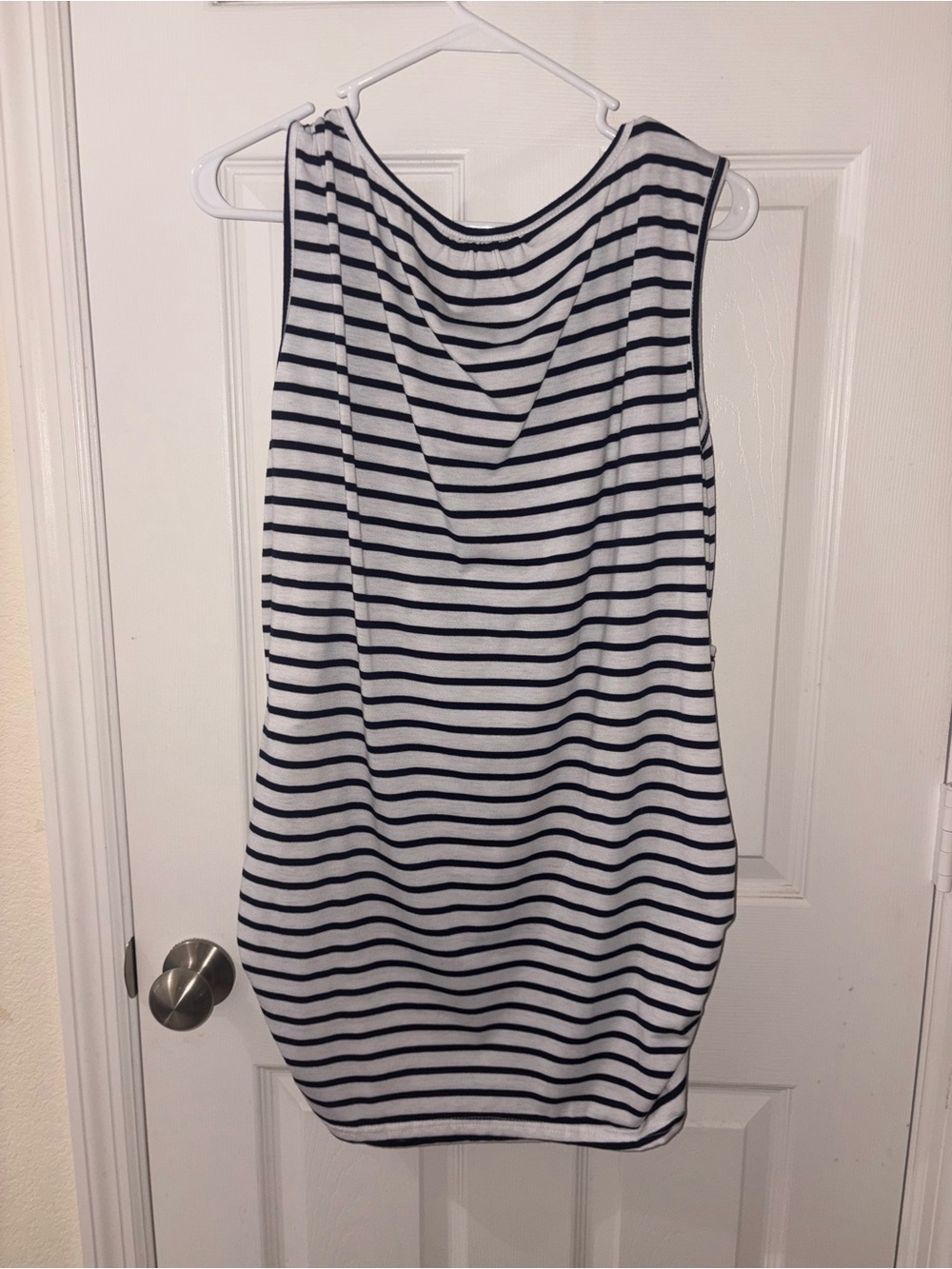 Navy and White Striped Sleeveless Tank
